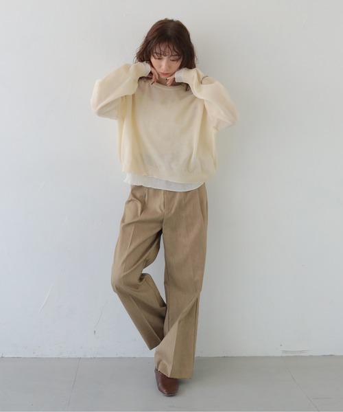 CLEIO(クレイオ)の「【CLEIO】シアーレイヤードプルオーバー SHEER LAYERED PULLOVER/986-14603(ニット/セーター・レディース・アイボリー/グレー/ネイビー・FREE)」の12枚目の写真