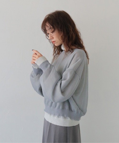 CLEIO(クレイオ)の「【CLEIO】シアーレイヤードプルオーバー SHEER LAYERED PULLOVER/986-14603(ニット/セーター・レディース・アイボリー/グレー/ネイビー・FREE)」の21枚目の写真