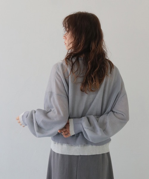 CLEIO(クレイオ)の「【CLEIO】シアーレイヤードプルオーバー SHEER LAYERED PULLOVER/986-14603(ニット/セーター・レディース・アイボリー/グレー/ネイビー・FREE)」の22枚目の写真