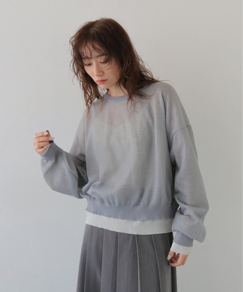 CLEIO(クレイオ)の「【CLEIO】シアーレイヤードプルオーバー SHEER LAYERED PULLOVER/986-14603(ニット/セーター・レディース・アイボリー/グレー/ネイビー・FREE)」の20枚目の写真