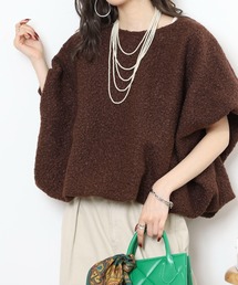 ループツイードバルーンベスト ボアワイドトップス