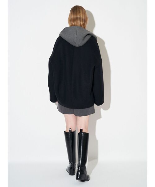 フォルムショートウールコート（ノーカラージャケット）｜ELENDEEK