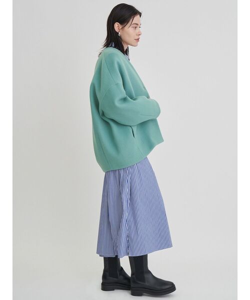 エレンディーク 定価4,6万円 きれい色ノーカラーショートウールコート ELENDEEK（エレンディーク） ノーカラーコート コート フォルム