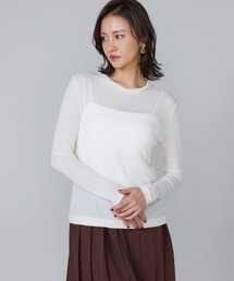 LE SOUK（ルスーク）の「シアーテレコ ロングTシャツ（Tシャツ/カットソー）」