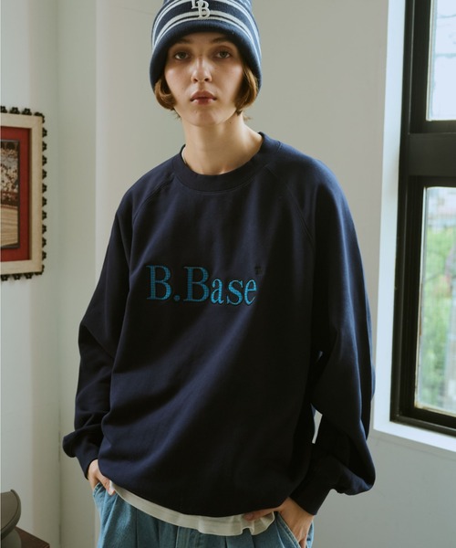 BROKEN BASE(ブロークンベース)の「B.Base Framed Panel Sweat / B.Baseフレームドパネルスウェット(パーカー・メンズ・ネイビー/ブラック/グレー・SMALL/MEDIUM/LARGE)」の4枚目の写真