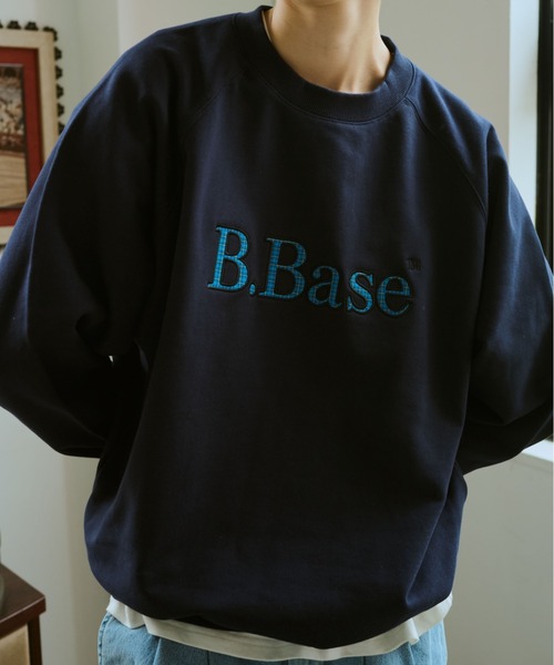 BROKEN BASE(ブロークンベース)の「B.Base Framed Panel Sweat / B.Baseフレームドパネルスウェット(パーカー・メンズ・ネイビー/ブラック/グレー・SMALL/MEDIUM/LARGE)」の5枚目の写真