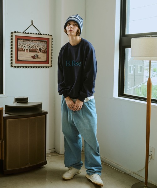 BROKEN BASE(ブロークンベース)の「B.Base Framed Panel Sweat / B.Baseフレームドパネルスウェット(パーカー・メンズ・ネイビー/ブラック/グレー・SMALL/MEDIUM/LARGE)」の14枚目の写真