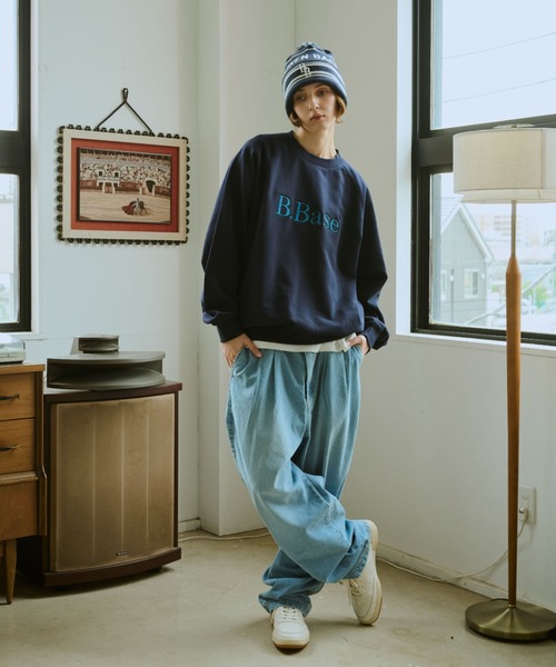 BROKEN BASE(ブロークンベース)の「B.Base Framed Panel Sweat / B.Baseフレームドパネルスウェット(パーカー・メンズ・ネイビー/ブラック/グレー・SMALL/MEDIUM/LARGE)」の16枚目の写真