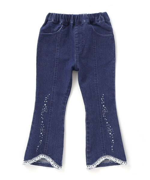 SLAP SLIP（スラップスリップ）の「キラキラプリント裾レースデニムツイルパンツ(90~130cm)（デニムパンツ・キッズ・ネイビー/パープル・110cm/120cm/90cm/100cm/130cm）」の14枚目の写真