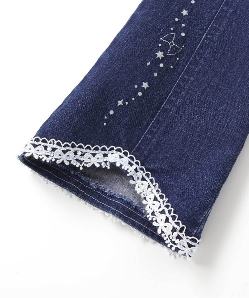SLAP SLIP（スラップスリップ）の「キラキラプリント裾レースデニムツイルパンツ(90~130cm)（デニムパンツ・キッズ・ネイビー/パープル・110cm/120cm/90cm/100cm/130cm）」の11枚目の写真