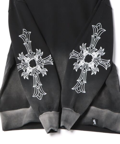 GALLIS ADDICTION(ガリスアディクション)の「GA GRADATION加工 CROSS CREW(スウェット・メンズ・ターコイズブルー/ブラック・M/L)」の6枚目の写真