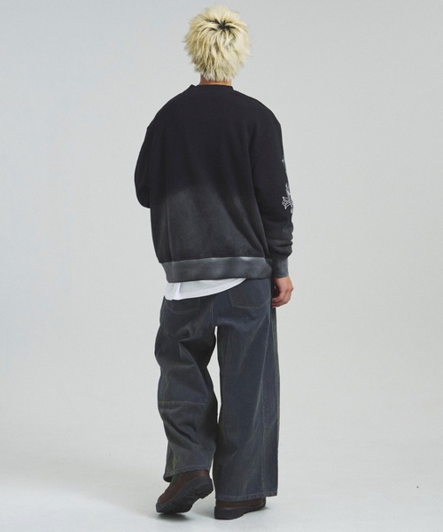 GALLIS ADDICTION(ガリスアディクション)の「GA GRADATION加工 CROSS CREW(スウェット・メンズ・ターコイズブルー/ブラック・M/L)」の22枚目の写真