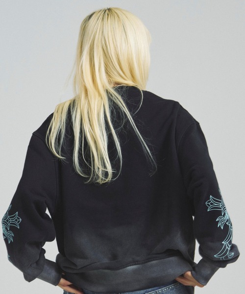 GALLIS ADDICTION(ガリスアディクション)の「GA GRADATION加工 CROSS CREW(スウェット・メンズ・ターコイズブルー/ブラック・M/L)」の17枚目の写真