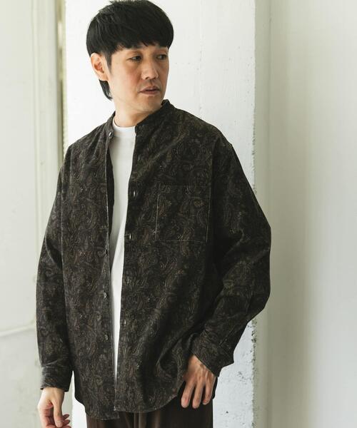 セール】『UR TECH』コーデュロイバンドカラーシャツ（シャツ/ブラウス