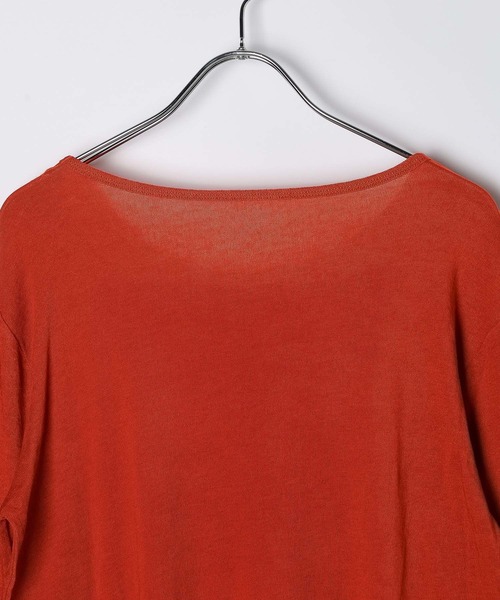 LEPSIM（レプシィム）の「テンセル混クルー　582459（Tシャツ/カットソー・レディース・レッド/ライトグレー/オフホワイト/ライトブルー/ブラック/パープル/ブラウン・FREE）」の10枚目の写真