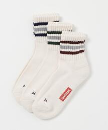 ITEMS URBANRESEARCH（アイテムズ アーバンリサーチ）の「Healthknit　3Line シンカー ミドルソックス 3P（ソックス/靴下）」