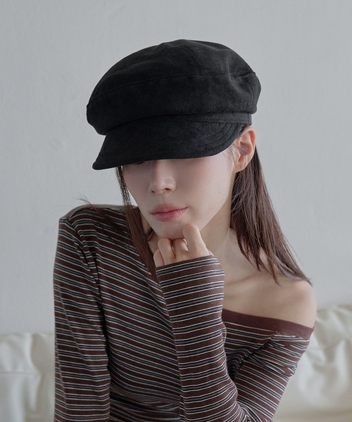 UNE MANSION（ユヌマンション）の「ニューロライマドロススエードキャスケット帽子（キャップ・レディース・ベージュ/ブラウン/ブラック・ONE SIZE）」の7枚目の写真