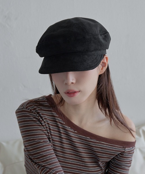 UNE MANSION（ユヌマンション）の「ニューロライマドロススエードキャスケット帽子（キャップ・レディース・ベージュ/ブラウン/ブラック・ONE SIZE）」の8枚目の写真