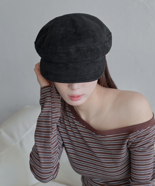 UNE MANSION（ユヌマンション）の「ニューロライマドロススエードキャスケット帽子（キャップ・レディース・ベージュ/ブラウン/ブラック・ONE SIZE）」の15枚目の写真