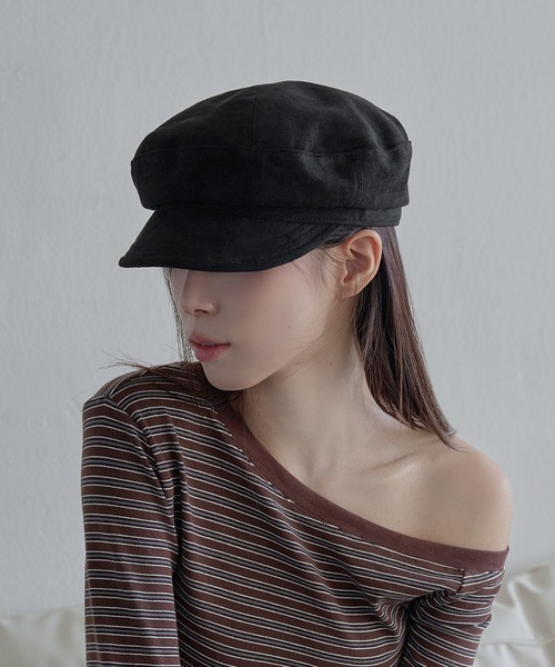UNE MANSION（ユヌマンション）の「ニューロライマドロススエードキャスケット帽子（キャップ・レディース・ベージュ/ブラウン/ブラック・ONE SIZE）」の6枚目の写真
