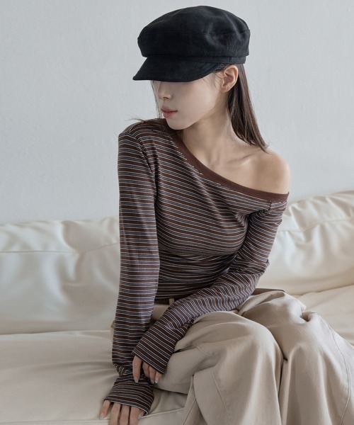 UNE MANSION（ユヌマンション）の「ニューロライマドロススエードキャスケット帽子（キャップ・レディース・ベージュ/ブラウン/ブラック・ONE SIZE）」の5枚目の写真