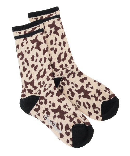 Candy Stripper(キャンディストリッパー)の「STAR LEOPARD RIB ソックス(ソックス/靴下・レディース・アイボリー/グレー・FREE)」の1枚目の写真