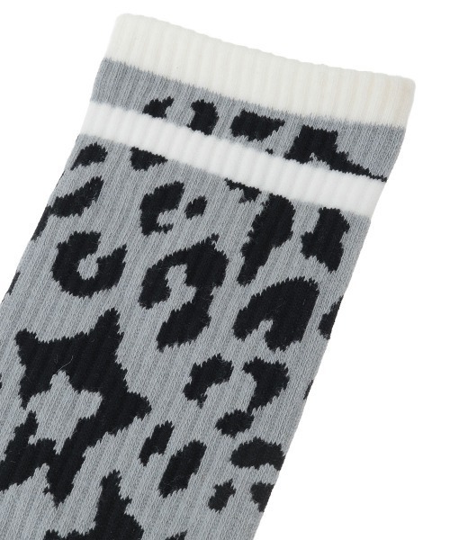 Candy Stripper(キャンディストリッパー)の「STAR LEOPARD RIB ソックス(ソックス/靴下・レディース・アイボリー/グレー・FREE)」の4枚目の写真