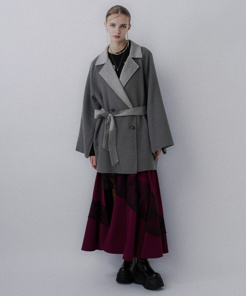 HARE（ハレ）の「ソデアキミドルリバーコート(HARE)（チェスターコート・レディース・グレー/ブラック・FREE）」の18枚目の写真