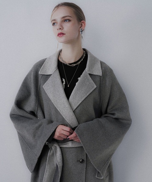 HARE（ハレ）の「ソデアキミドルリバーコート(HARE)（チェスターコート・レディース・グレー/ブラック・FREE）」の22枚目の写真