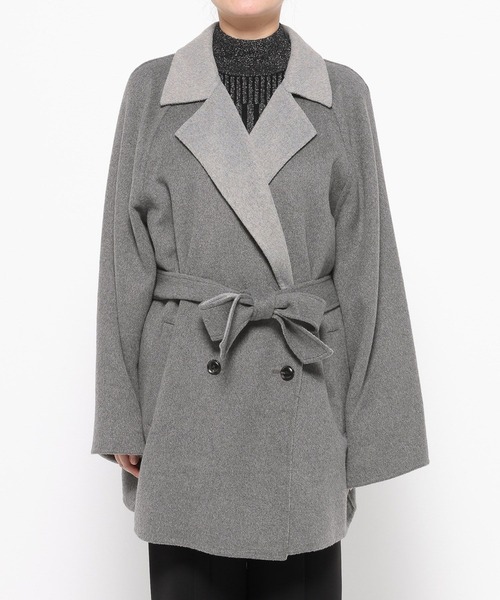 HARE（ハレ）の「ソデアキミドルリバーコート(HARE)（チェスターコート・レディース・グレー/ブラック・FREE）」の5枚目の写真