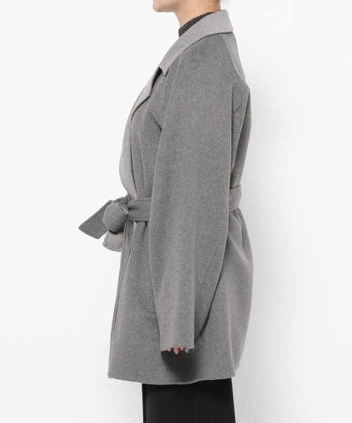 HARE（ハレ）の「ソデアキミドルリバーコート(HARE)（チェスターコート・レディース・グレー/ブラック・FREE）」の12枚目の写真