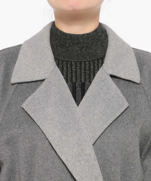 HARE（ハレ）の「ソデアキミドルリバーコート(HARE)（チェスターコート・レディース・グレー/ブラック・FREE）」の7枚目の写真