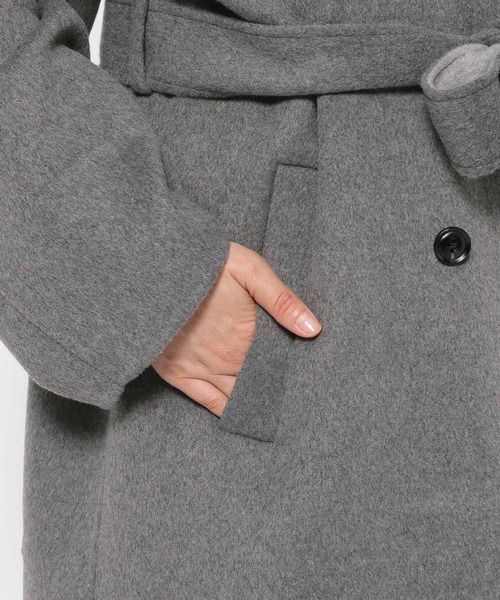 HARE（ハレ）の「ソデアキミドルリバーコート(HARE)（チェスターコート・レディース・グレー/ブラック・FREE）」の17枚目の写真