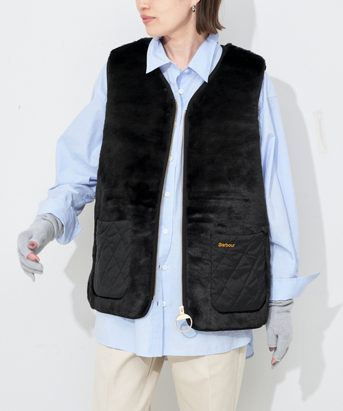 Barbour(バブアー)の「Barbour/バブアー KARIN FAUX FUR GILET LGI0201(その他アウター・レディース・ブラック・FREE)」の1枚目の写真