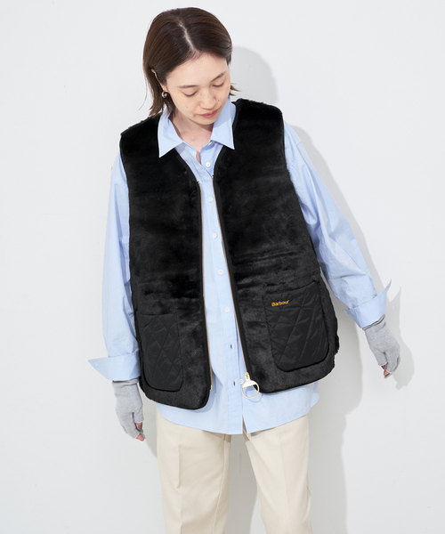 Barbour(バブアー)の「Barbour/バブアー KARIN FAUX FUR GILET LGI0201(その他アウター・レディース・ブラック・FREE)」の7枚目の写真