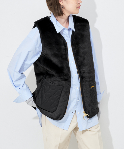 Barbour(バブアー)の「Barbour/バブアー KARIN FAUX FUR GILET LGI0201(その他アウター・レディース・ブラック・FREE)」の10枚目の写真