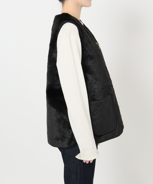 Barbour(バブアー)の「Barbour/バブアー KARIN FAUX FUR GILET LGI0201(その他アウター・レディース・ブラック・FREE)」の14枚目の写真