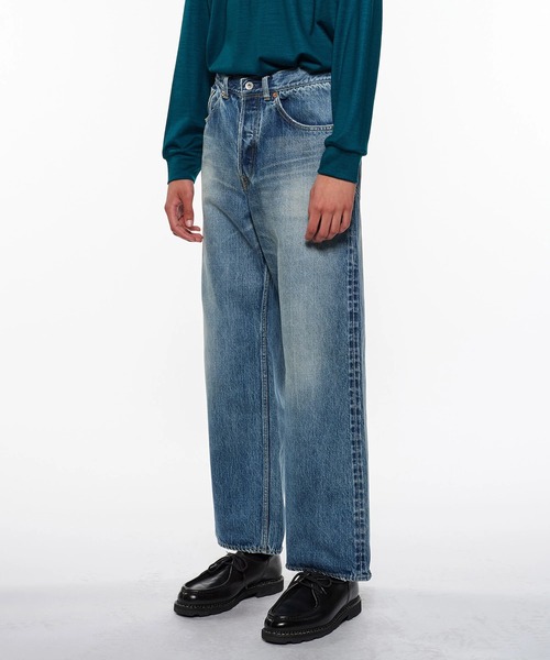 markaware（マーカウェア）の「【markaware/marka】オーガニックコットン 13.5oz セルビッチデニム / ワイドレッグジーンズ, Used Washed（デニムパンツ・メンズ・インディゴブルー・1/2）」の2枚目の写真