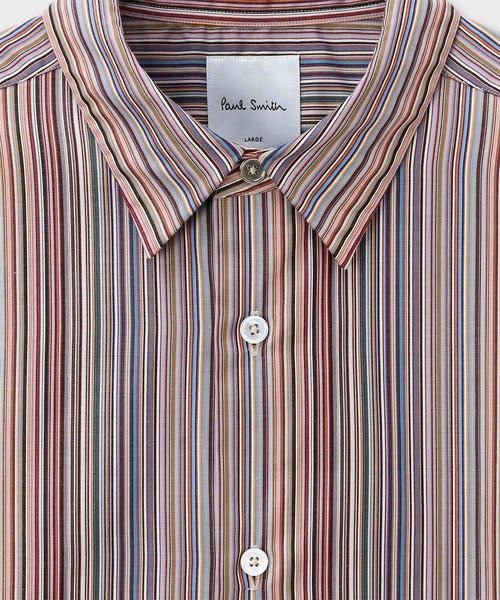 Paul Smith（ポールスミス）の「"Signature Stripe" カジュアルシャツ / 253350 006LN（シャツ/ブラウス・メンズ・マルチ/ホワイト系その他・MEDIUM/SMALL/XX-LARGE/X-LARGE/LARGE）」の4枚目の写真