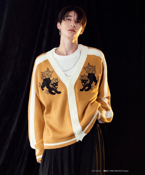 WIND BREAKERコラボ】ユニフォームニットカーディガン（カーディガン