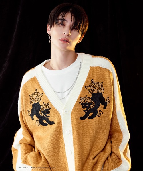 Ellno Loset(エルノロゼット)の「【WIND BREAKERコラボ】ユニフォームニットカーディガン(カーディガン/ボレロ・メンズ・Black/Orange・MEDIUM/LARGE)」の20枚目の写真