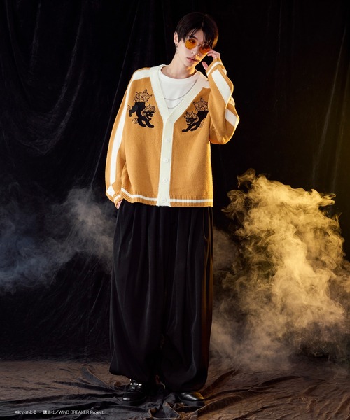 Ellno Loset(エルノロゼット)の「【WIND BREAKERコラボ】ユニフォームニットカーディガン(カーディガン/ボレロ・メンズ・Black/Orange・MEDIUM/LARGE)」の10枚目の写真