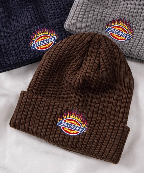 Dickies(ディッキーズ)の「【73】【Dickies/ディッキーズ】ファイヤー/オーバルロゴ ピスネーム付 ワッチキャップ(ニットキャップ/ビーニー・メンズ・ネイビー/レッド/ブラウン/ブラック/グレー/オレンジ/グレー系その他/カーキ/ブラック系その他/ブルー・FREE)」の1枚目の写真