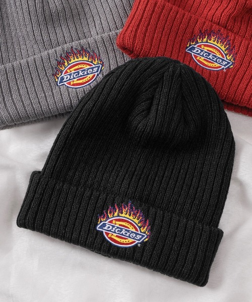Dickies(ディッキーズ)の「【73】【Dickies/ディッキーズ】ファイヤー/オーバルロゴ ピスネーム付 ワッチキャップ(ニットキャップ/ビーニー・メンズ・ネイビー/レッド/ブラウン/ブラック/グレー/オレンジ/グレー系その他/カーキ/ブラック系その他/ブルー・FREE)」の2枚目の写真