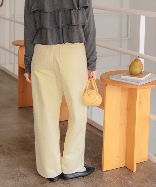 titivate（ティティベイト）の「ストレートシルエットデニムパンツ（デニムパンツ・レディース・インディゴブルー/ライトイエロー/ブルー/ライトブルー/ライトピンク・L/M/S/SP）」の19枚目の写真