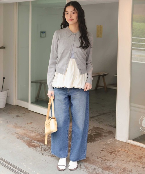 titivate（ティティベイト）の「ストレートシルエットデニムパンツ（デニムパンツ・レディース・インディゴブルー/ライトイエロー/ブルー/ライトブルー/ライトピンク・L/M/S/SP）」の14枚目の写真