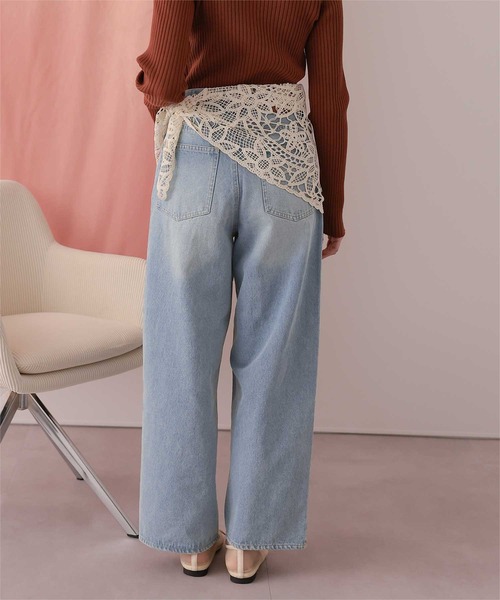 titivate（ティティベイト）の「ストレートシルエットデニムパンツ（デニムパンツ・レディース・インディゴブルー/ライトイエロー/ブルー/ライトブルー/ライトピンク・L/M/S/SP）」の9枚目の写真