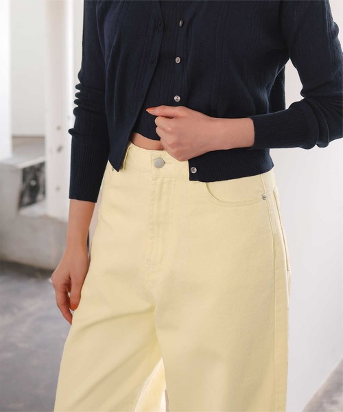 titivate（ティティベイト）の「ストレートシルエットデニムパンツ（デニムパンツ・レディース・インディゴブルー/ライトイエロー/ブルー/ライトブルー/ライトピンク・L/M/S/SP）」の22枚目の写真