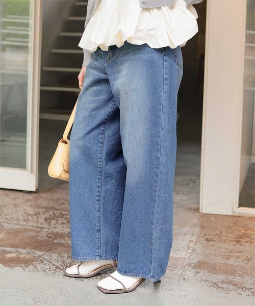 titivate（ティティベイト）の「ストレートシルエットデニムパンツ（デニムパンツ・レディース・インディゴブルー/ライトイエロー/ブルー/ライトブルー/ライトピンク・L/M/S/SP）」の17枚目の写真