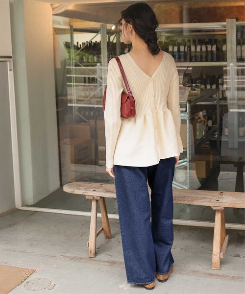 titivate（ティティベイト）の「ストレートシルエットデニムパンツ（デニムパンツ・レディース・インディゴブルー/ライトイエロー/ブルー/ライトブルー/ライトピンク・L/M/S/SP）」の13枚目の写真